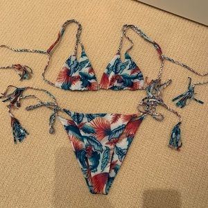 Tropical Print Bikini Set